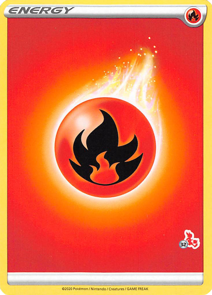 Fire Energy (Cinderace Stamp #32) [Battle Academy 2022] | Good Games Adelaide SA