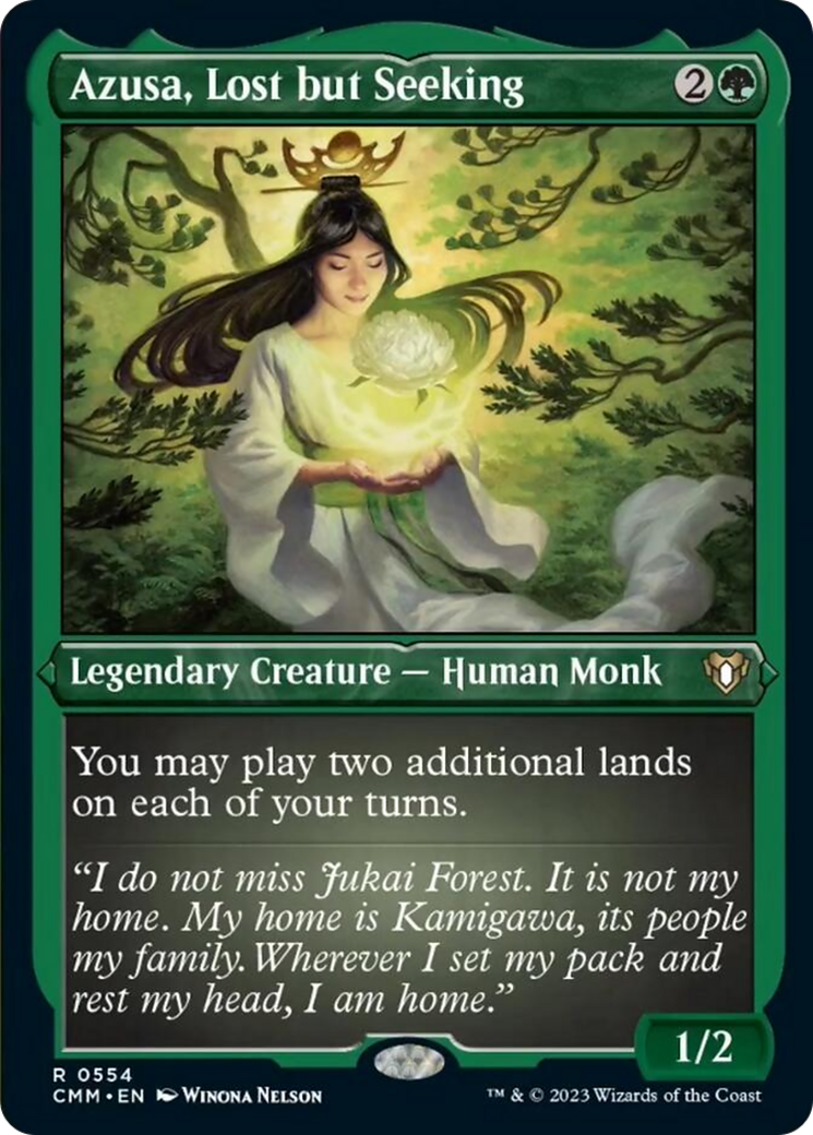 Azusa, Lost but Seeking (Foil Etched) [Commander Masters] | Good Games Adelaide SA