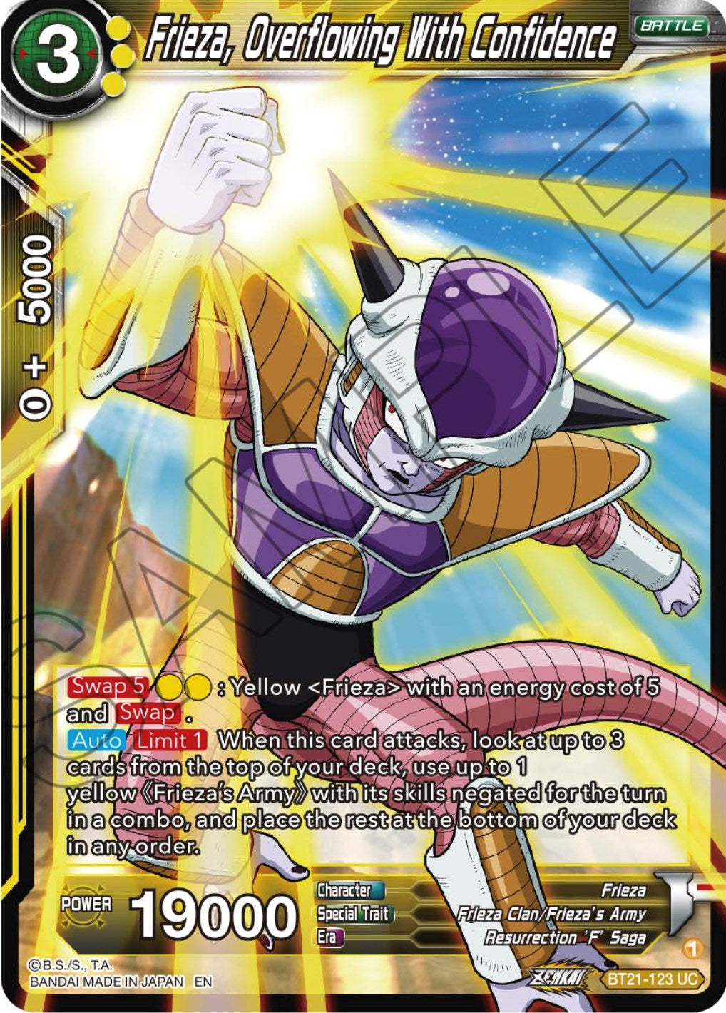 Frieza, Overflowing With Confidence (BT21-123) [ZENKAI Series: Set 04] | Good Games Adelaide SA