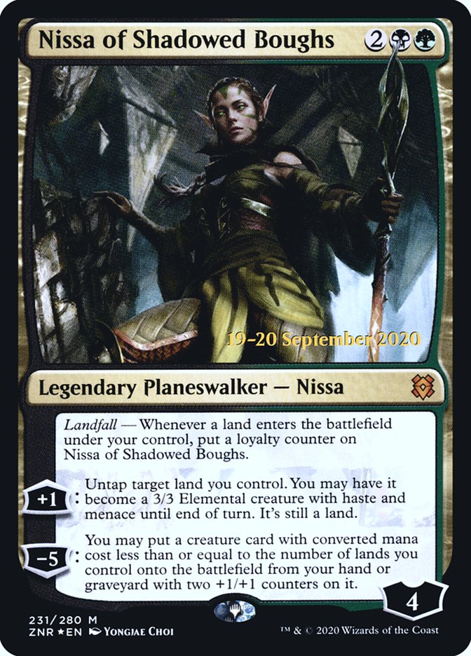 Nissa of Shadowed Boughs  [Zendikar Rising Prerelease Promos] | Good Games Adelaide SA