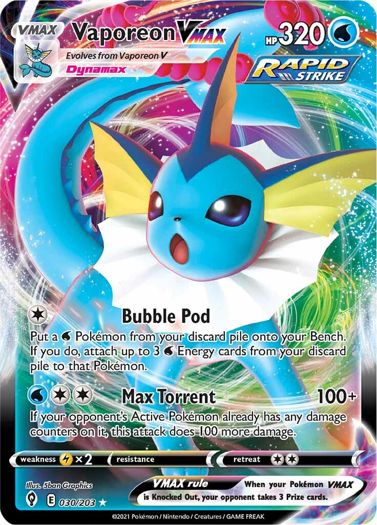 Vaporeon VMAX (030/203) [Sword & Shield: Evolving Skies] | Good Games Adelaide SA