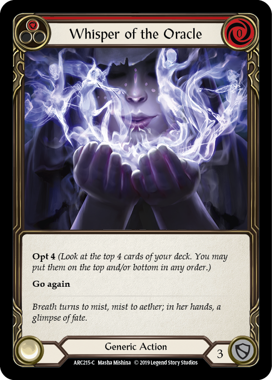 Whisper of the Oracle (Red) [ARC215-C] 1st Edition Rainbow Foil | Good Games Adelaide SA