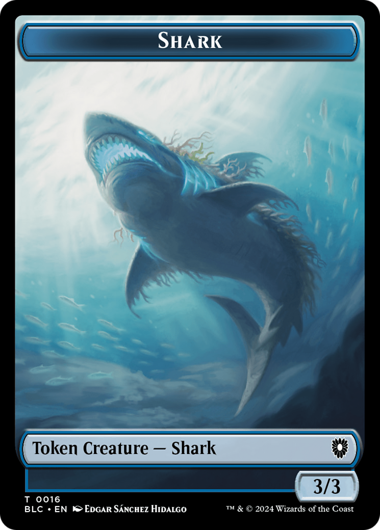 Bird (011) // Shark Double-Sided Token [Bloomburrow Commander Tokens] | Good Games Adelaide SA
