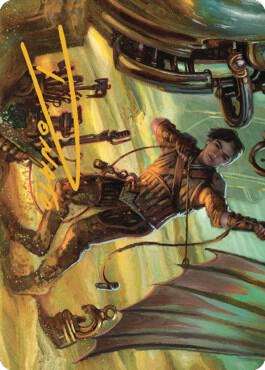 Mishra Excavation Prodigy Art Card Gold Stamped Signature 36 (Art Series: The Brothers' War)  | Good Games Adelaide SA