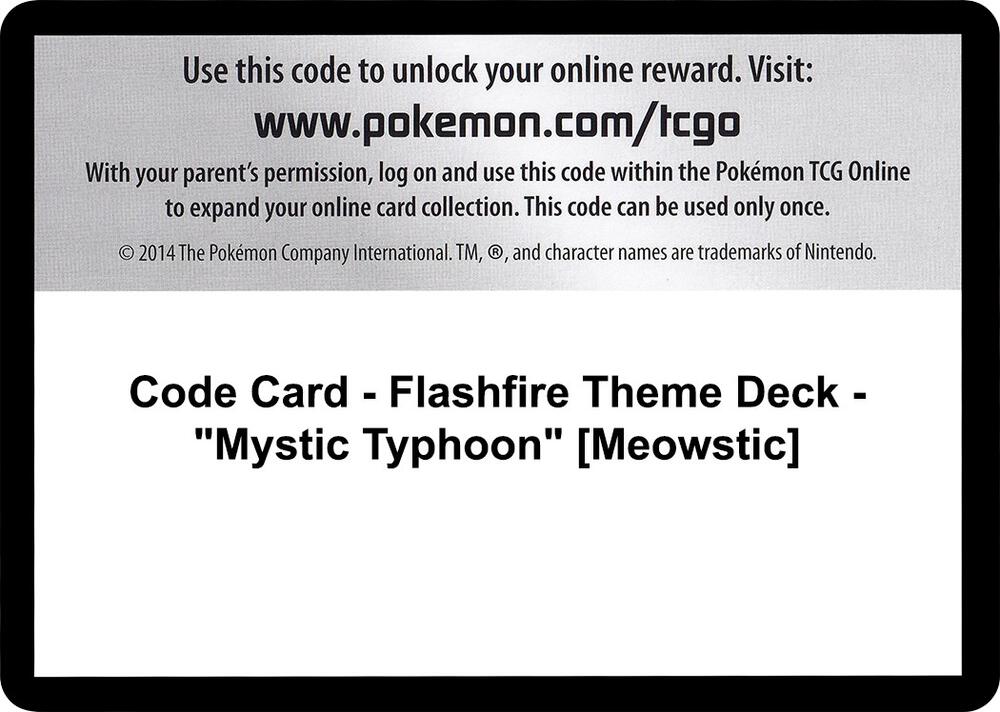 Code Card Flashfire Theme Deck Mystic Typhoon Meowstic  (XY - Flashfire)  | Good Games Adelaide SA