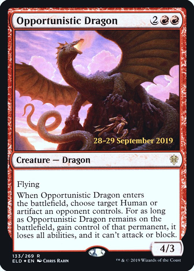 Opportunistic Dragon  [Throne of Eldraine Prerelease Promos] | Good Games Adelaide SA