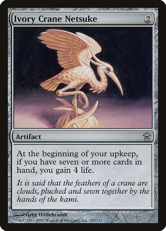 Ivory Crane Netsuke 155 (Saviors of Kamigawa)  - Foil | Good Games Adelaide SA