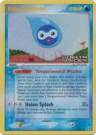 Rain Castform (26/113) (Stamped) [EX: Delta Species] | Good Games Adelaide SA