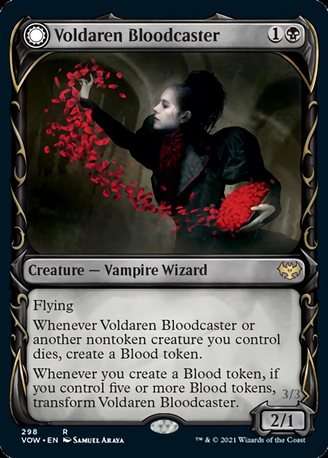 Voldaren Bloodcaster // Bloodbat Summoner (Showcase Fang Frame) [Innistrad: Crimson Vow] | Good Games Adelaide SA