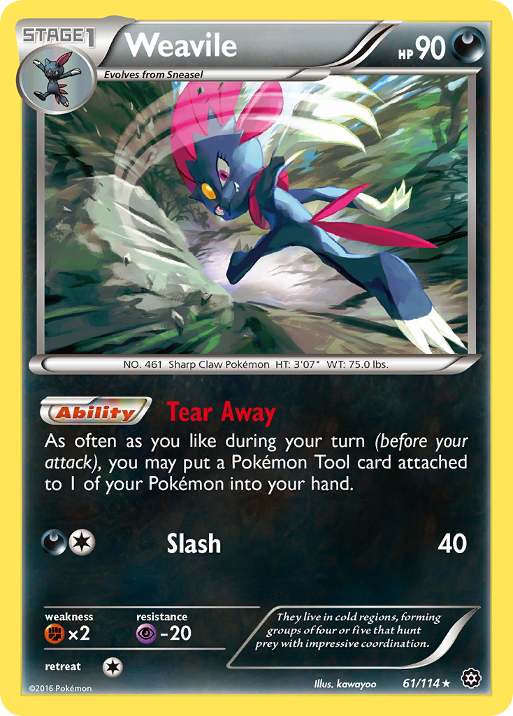Weavile (61/114) [XY: Steam Siege] | Good Games Adelaide SA