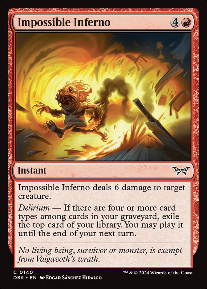 Impossible Inferno 140 (Duskmourn: House of Horror)  - Foil | Good Games Adelaide SA