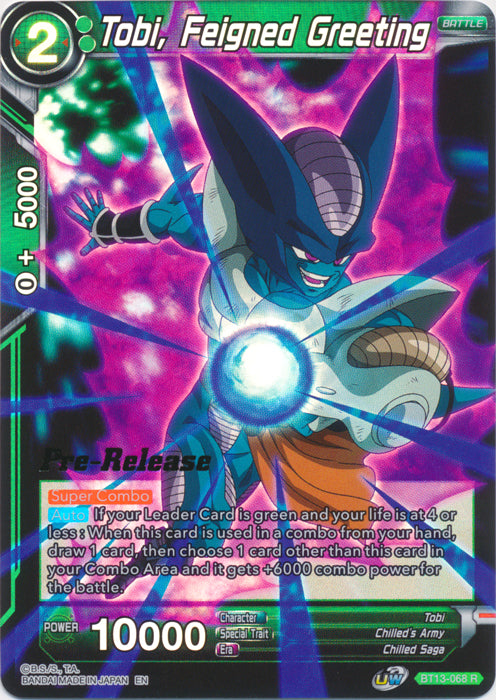 Tobi, Feigned Greeting (BT13-068) [Supreme Rivalry Prerelease Promos] | Good Games Adelaide SA