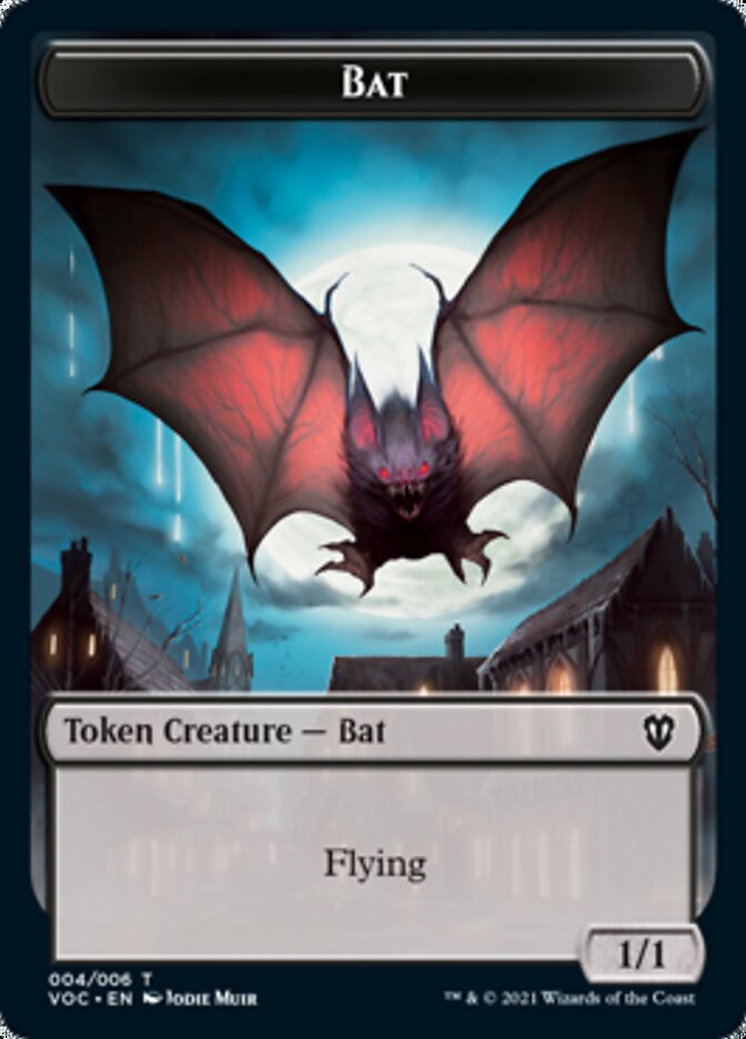 Blood // Bat Double-sided Token [Innistrad: Crimson Vow Commander Tokens] | Good Games Adelaide SA