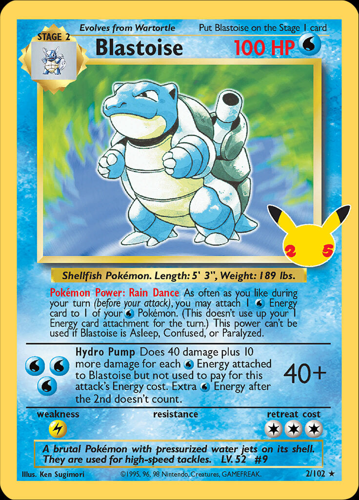 Blastoise (2/102) [Celebrations: 25th Anniversary - Classic Collection] | Good Games Adelaide SA