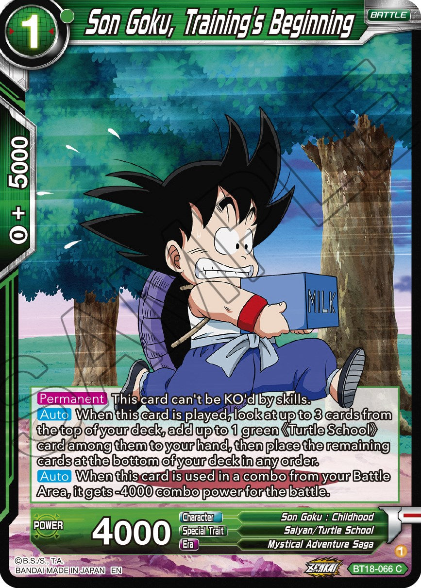 Son Goku, Training's Beginning (BT18-066) [Dawn of the Z-Legends] | Good Games Adelaide SA