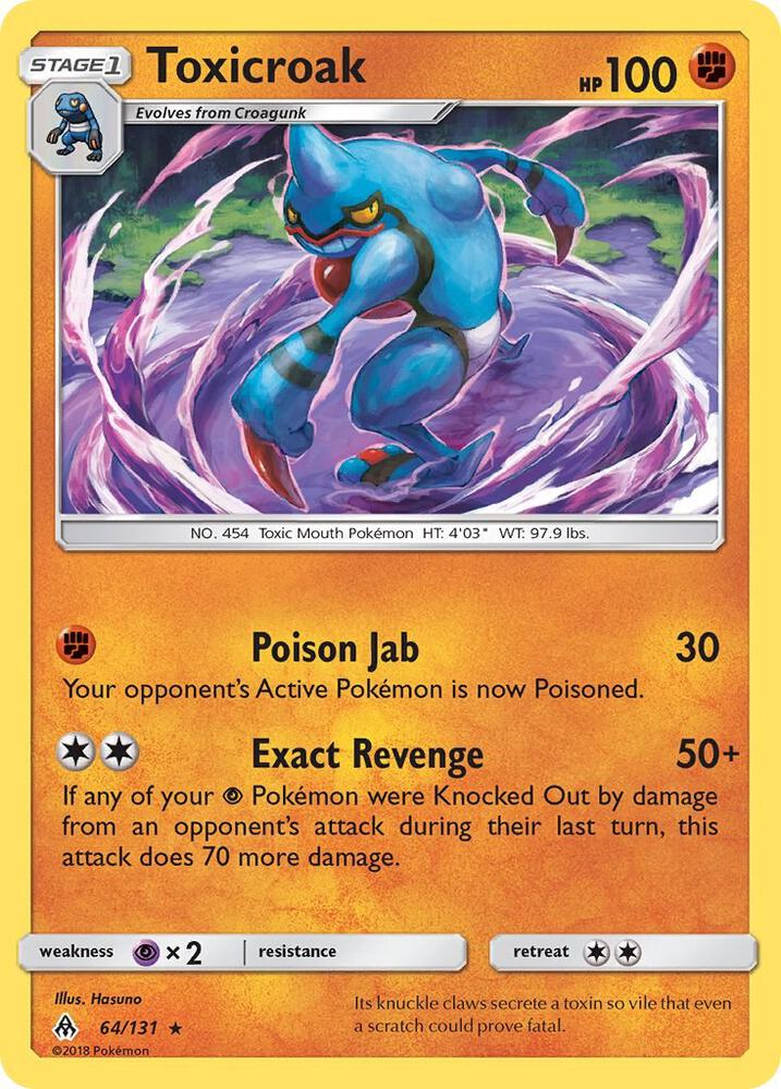 Toxicroak 64/131 (SM - Forbidden Light)  | Good Games Adelaide SA