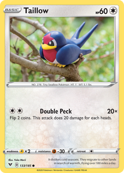 Taillow (133/185) [Sword & Shield: Vivid Voltage] | Good Games Adelaide SA
