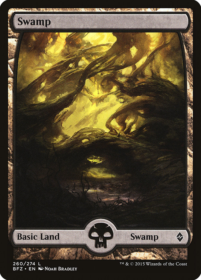 Swamp (260) - Full Art [Battle for Zendikar] | Good Games Adelaide SA