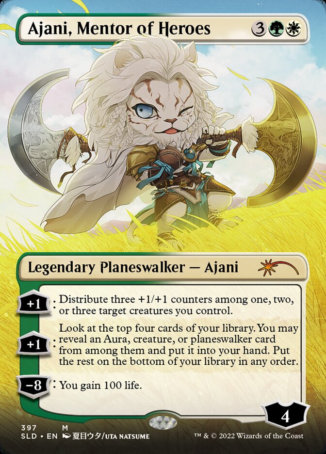 Ajani, Mentor of Heroes (Borderless) [Secret Lair Drop Series] | Good Games Adelaide SA